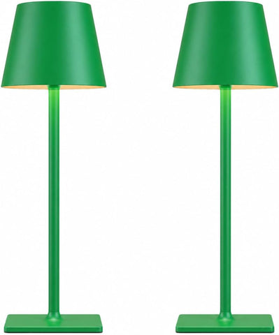Yogaret Green Cordless Table Lamps, 6000mAh Rechargeable Battery, 2 Pack