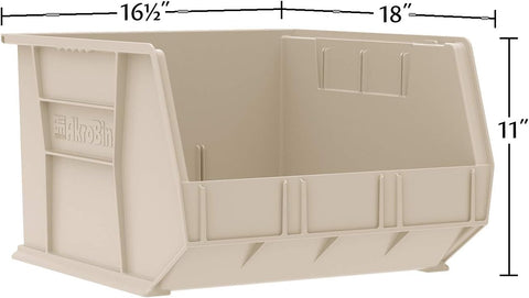 Akro-Mils 30270 AkroBins Plastic Storage Bins, 18"x16"x11", Blue, 3-Pack