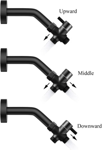 Sneatup Solid Brass 3-way G1/2 Shower Diverter (Matte Black)