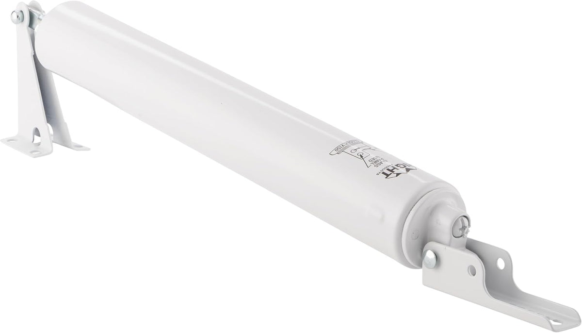 Wright Products Heavy-Duty Pneumatic Storm Door Closer – Durable, Adjustable, Quiet-Closing with Hold-Open Feature (Transitional, White)