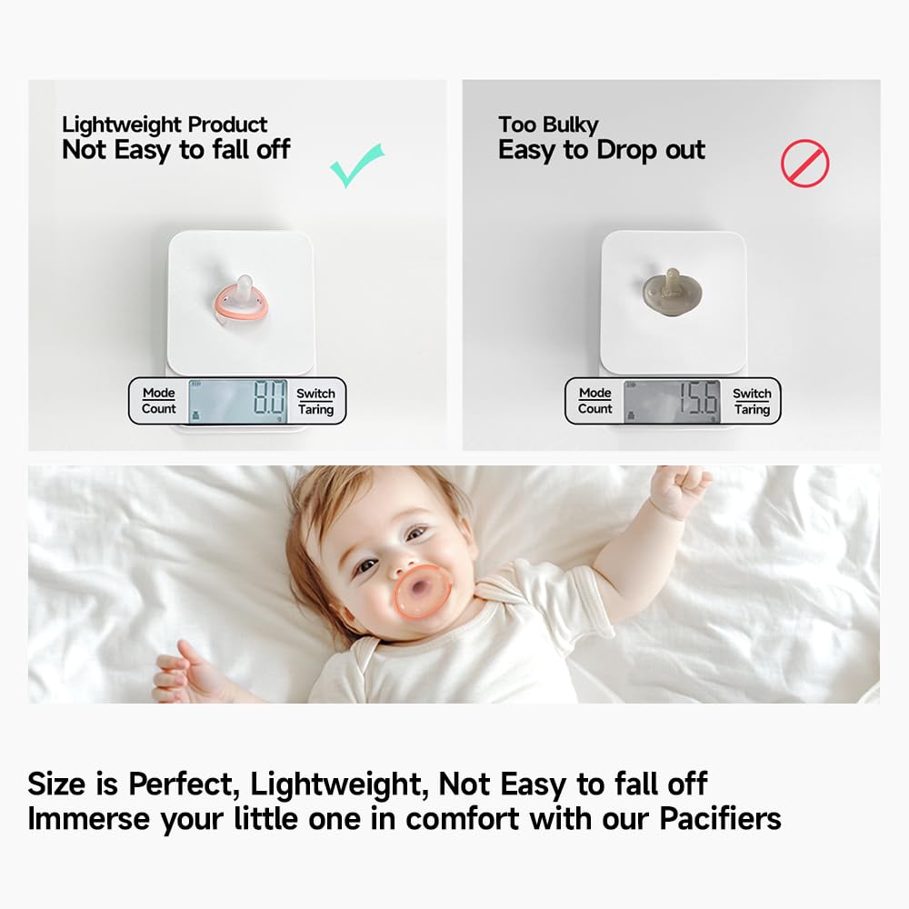 Breast-Like Baby Pacifiers for Newborn 0-6 Months 5 Pack Everyday Backup