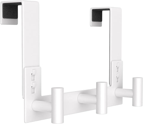 PMMASTO Door Hanger for 1-3/4 Inch Doors, White- 3 Hooks, T Shape