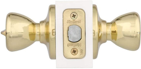 Kwikset Tylo Interior Privacy Door Knob with Lock, Door Handle For Bathroom and Bedroom, Polished Brass Keyless Turn Lock Doorknob, 1 Count (Pack of 1)