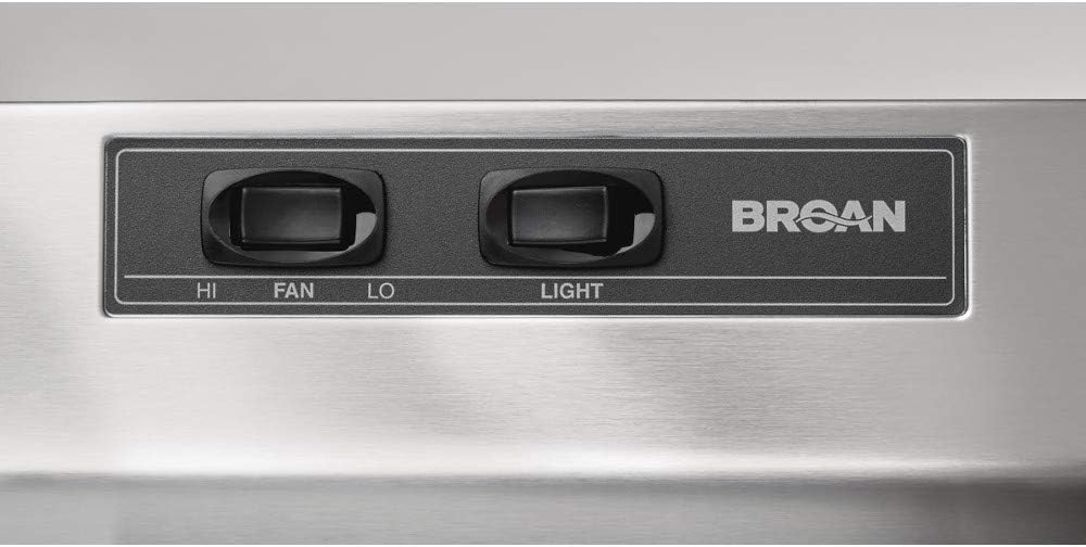 Broan-NuTone 403004 Range Hood Insert with Light Exhaust Fan for Under Cabinet, 30", Stainless Steel, 6.5 Sones, 160 CFM