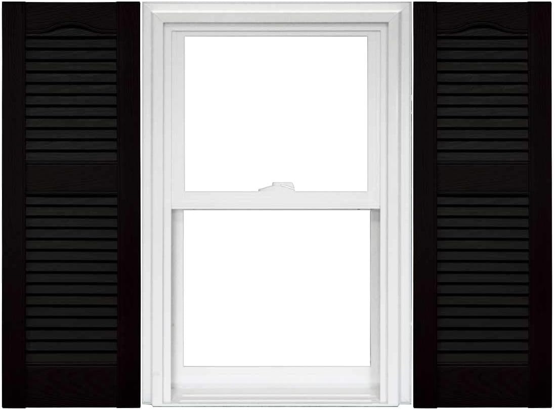 Mid America Open Louver 14.5 Inch Vinyl Shutters (1 Pair) - 14.5 x 72 Black