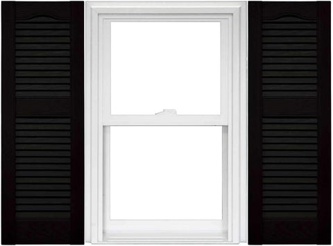Mid America Open Louver 14.5 Inch Vinyl Shutters (1 Pair) - 14.5 x 72 Black