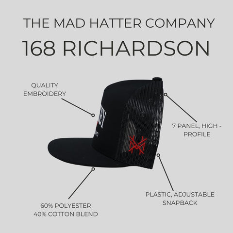 The Mad Hatter, Men & Women’s Trucker Hat, Premium Embroidered Adjustable Snapback for Everyday Wear, My Wife Will Kill You