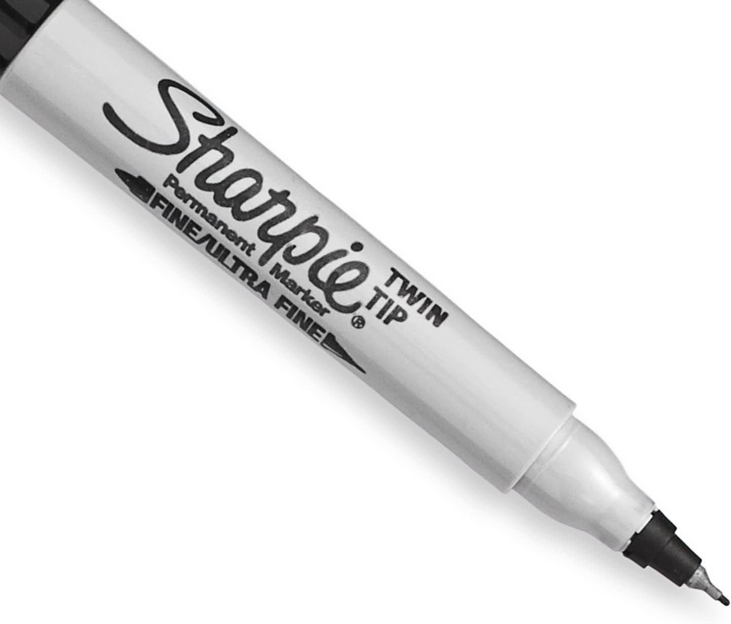 Sharpie Twin Tip Permanent Markers, Fine and Ultra Fine, Black, 4 Count