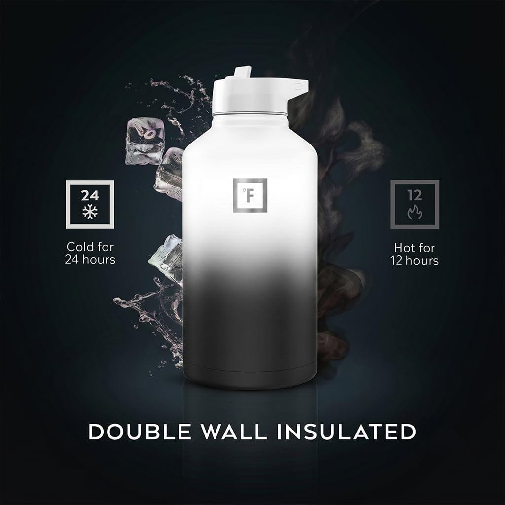 IRON °FLASK 64 oz Wide Mouth Water Bottle with Straw