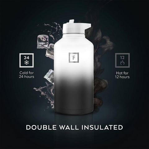 IRON °FLASK 64 oz Wide Mouth Water Bottle with Straw