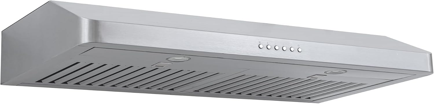 PROLINE 30-Inch Under Cabinet Range Hood, Ducted, 600 CFM, Stainless Steel, LED Lights, ULTRA-QUIET Blower Motor, 4 Speed, 3-Year Warranty, PLJW 185.30.