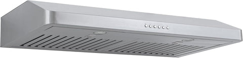 PROLINE 30-Inch Under Cabinet Range Hood, Ducted, 600 CFM, Stainless Steel, LED Lights, ULTRA-QUIET Blower Motor, 4 Speed, 3-Year Warranty, PLJW 185.30.
