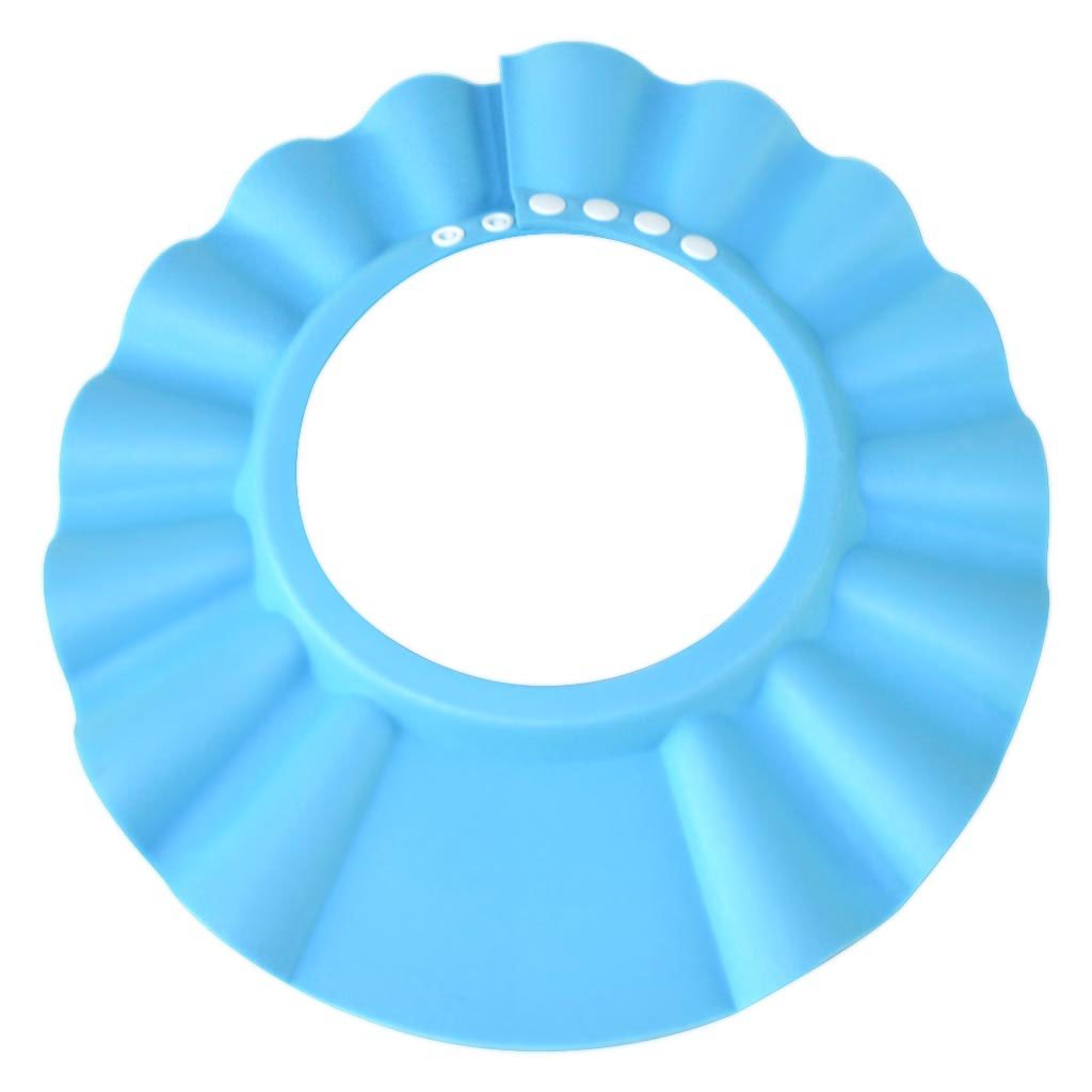 Safe Shampoo Shower Bathing Protection Bath Cap Soft Adjustable Visor Hat for Toddler, Baby, Kids, Children … (Blue)