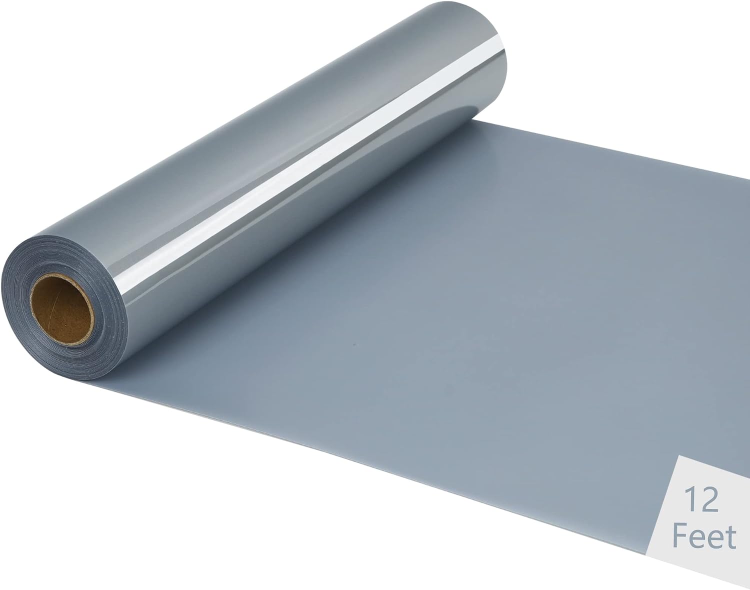 HTV Iron on Vinyl 12Inch by 12ft Roll HTV Heat Transfer Vinyl for T-Shirt HTV Vinyl Rolls for All Cutter Machine - Easy to Cut & Weed for Heat Vinyl Design (Silver, 12ft)