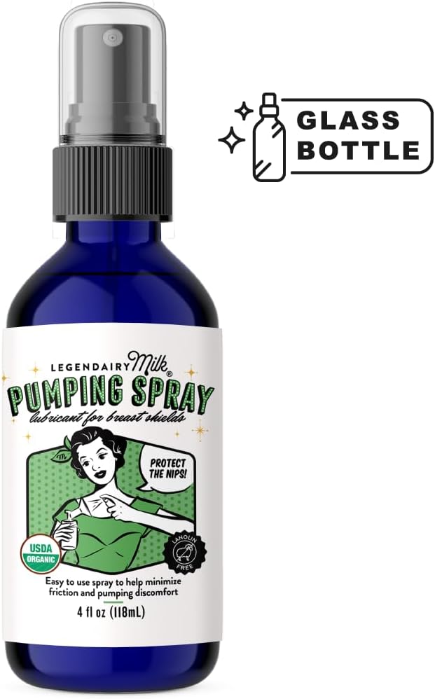Legendairy Milk Organic Pumping Spray, Lanolin-Free Breast Lubricant, 4 oz