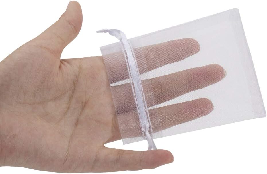 HRX Package 100pcs Organza Jewelry Bags 3x4 in Small Mesh Bags Drawstring