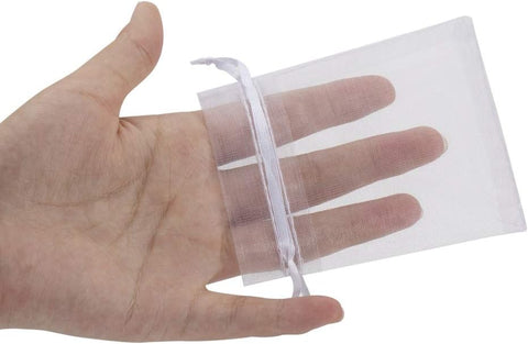 HRX Package 100pcs Organza Jewelry Bags 3x4 in Small Mesh Bags Drawstring