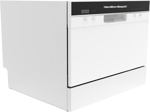 Hamilton Beach HBDW3208 Counter Top Portable Dishwasher, 6 Place Settings, White