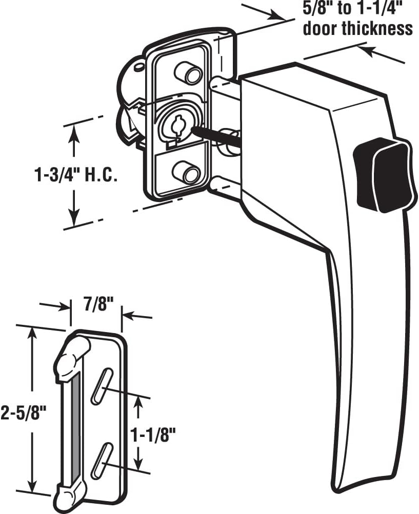 PRIME-LINE Push Button Latch Set for Screen & Storm Doors, Black (1 Set)
