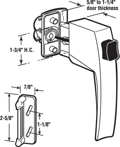 PRIME-LINE Push Button Latch Set for Screen & Storm Doors, Black (1 Set)