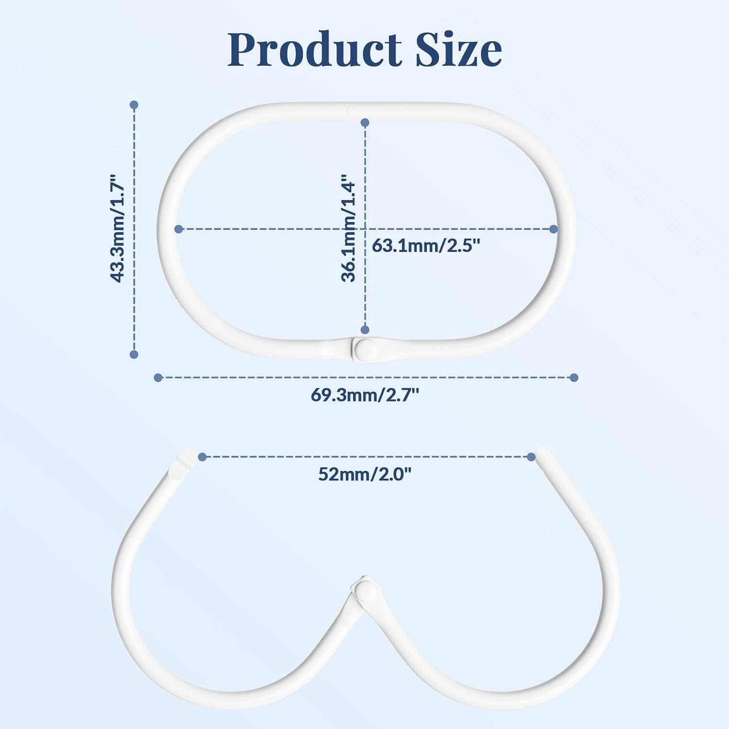 Bathway Shower Curtain Rings, White Shower Curtain Hooks 12 Pcs Anti-Drop Shower Rings for Curtain, Metal Shower Curtain Rings Rust Proof, Shower Hooks for Shower Curtain Rod, Curtain Rings
