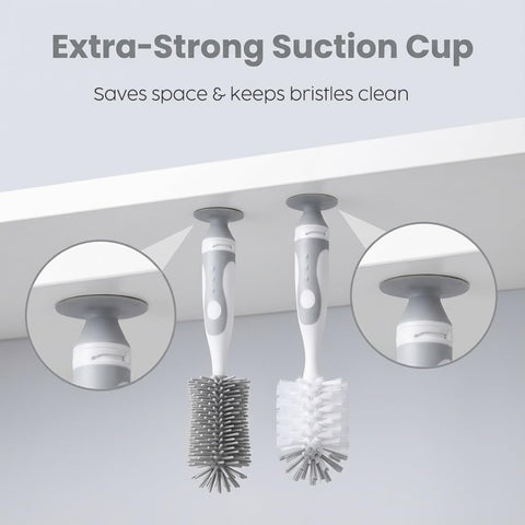 4-in-1 Baby Bottle Brush Set, Gray