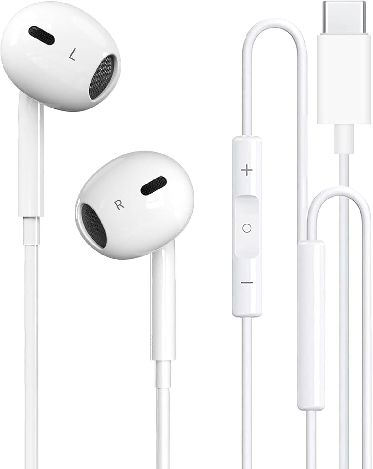 USB C Headphones Wired for iPhone 17/16, Type C Earphones with Microphone & Remote Noise Cancelling Earbuds for iPhone 16/15 Pro Max, iPad, Galaxy S23/S22/S21/S20, Pixel 7/6/5/4