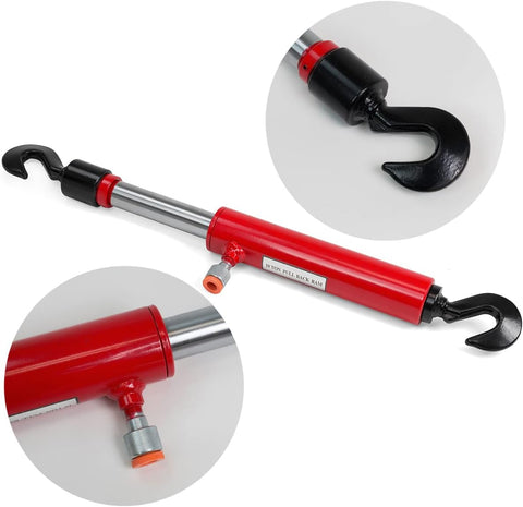 XtremepowerUS 26" Long 10-Ton Hydraulic Pull Back Ram for Porta Power Frame Machine Puller Body Shop Frame Tools Rotating Hook for Power Frame Machine