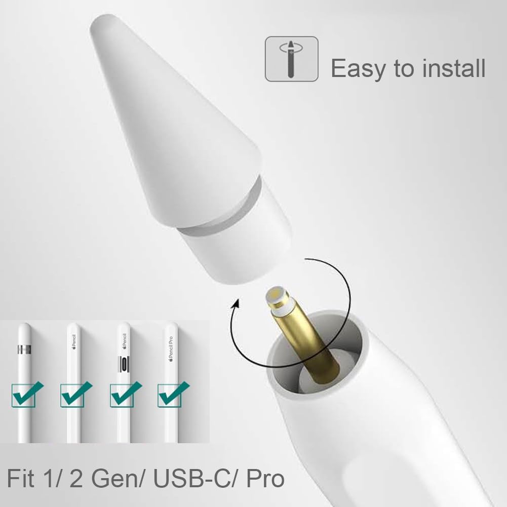 Replacement Tips for Apple Pencil USB-C/ 1st Generation/ 2nd Generation Tip(12 Pack)