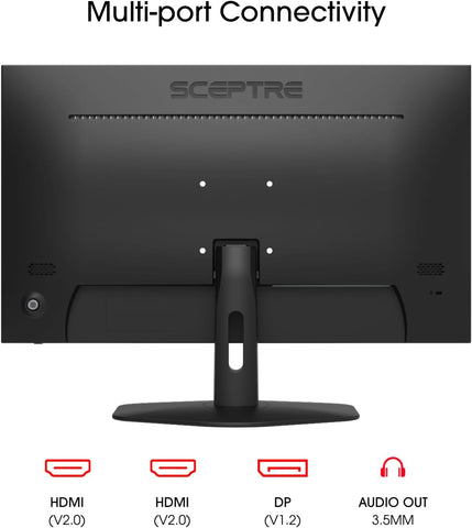Sceptre 27-inch Prime Gaming Monitor 100Hz 1ms DisplayPort HDMI x2 100% sRGB AMD FreeSync Build-in Speakers, Eye Care Frameless Machine Black 2025 (E275W-FW100T Series)
