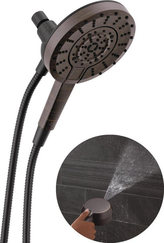 Delta 5-Setting In2ition 2-in-1 Dual Shower Head with Handheld High Pressure ProClean Spray, Oil Rubbed Bronze Detachable Shower Head with Hose, 1.75 GPM Flow Rate, Venetian Bronze 75548RB