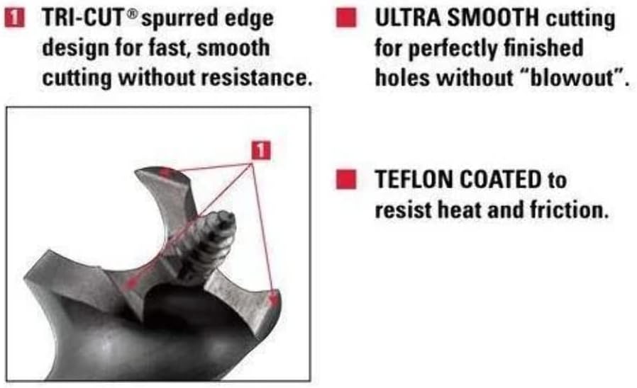 WoodOwl 09810 Tri-Cut 13/16-Inch by 18-Inch Ultra Smooth Auger Bit