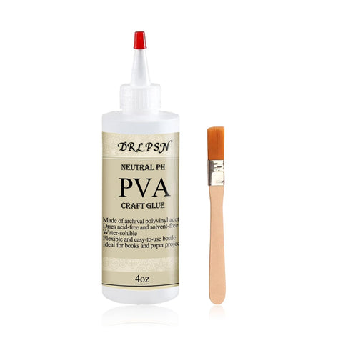 PVA Glue Book Binding, PH Neutral PVA Adhesive, Professional-Grade Strength Acid-Free Book Glue, Dries Clear & Remains Flexible, Used for Book Repair, Framing & Crafts | Safe for Paper (4 oz)