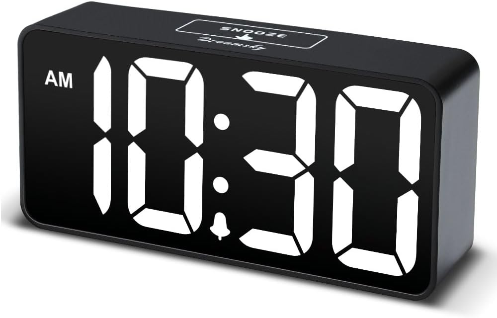 DreamSky Small Digital Alarm Clock for Bedroom, Large Big Numbers Display