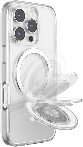PopSockets Kick-Out Grip for MagSafe, Kickstand- Clear Glitter