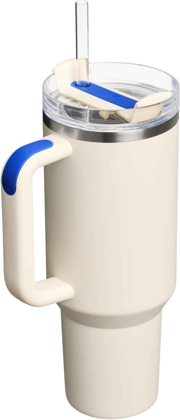 STANLEY Quencher H2.0 Flow State Tumbler, 40 oz, Cream Royal