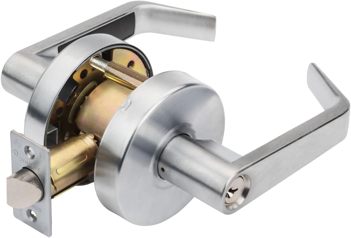 Dynasty Augusta Office/Entry Lever Lockset, ADA, Grade 2, Satin Chrome