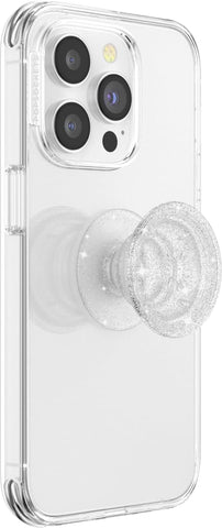 PopSockets Adhesive Phone Grip, Holder- Clear Glitter
