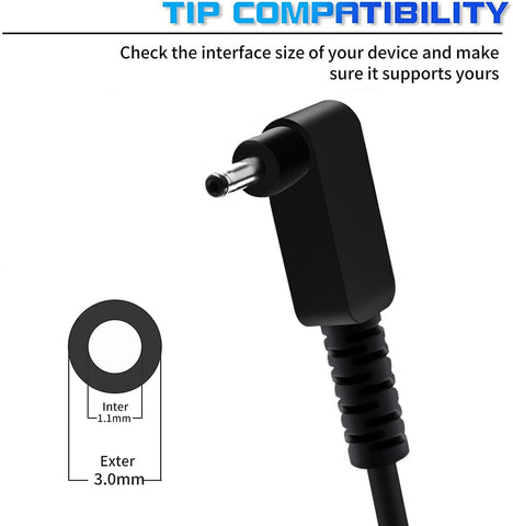 N15Q8 N15Q9 N16P1 N20C5 65W 19V 3.42A Charger Replacement for Acer Laptop AC Adapter A13-045N2A A11-065N1A Pa-1450-26 Aspire 1 5 R15 Slim A515-54 Chromebook C738T C740 Spin 1 3 5 Swift 3 Power Cord