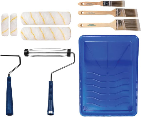 Pro Grade Paint Roller Kit, Paint Brushes, 4" & 9" Roller Covers for Walls