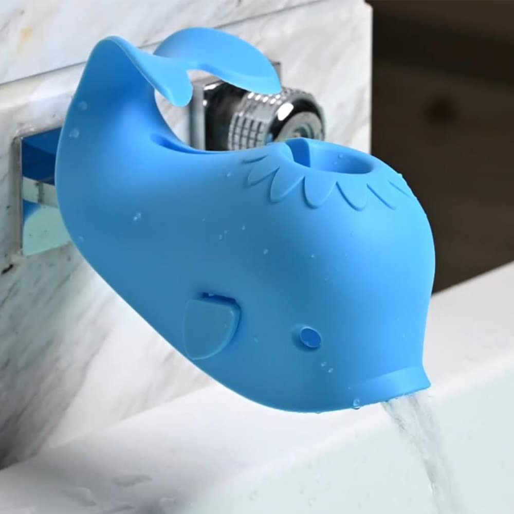 Silicone Whale Bath Spout Cover, Baby Faucet Safety Guard, Blue
