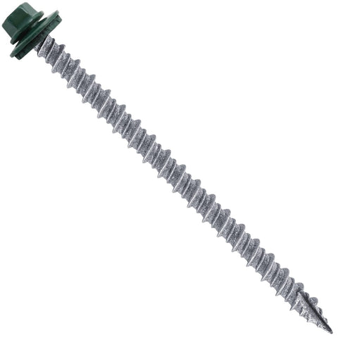 10 x 1-1/2" Antique Bronze Metal Roofing Screws - Hex Washer Head- Self-Starting/Tapping - EPDM Washer. 1 x 250 Count Bag - 250 Screws