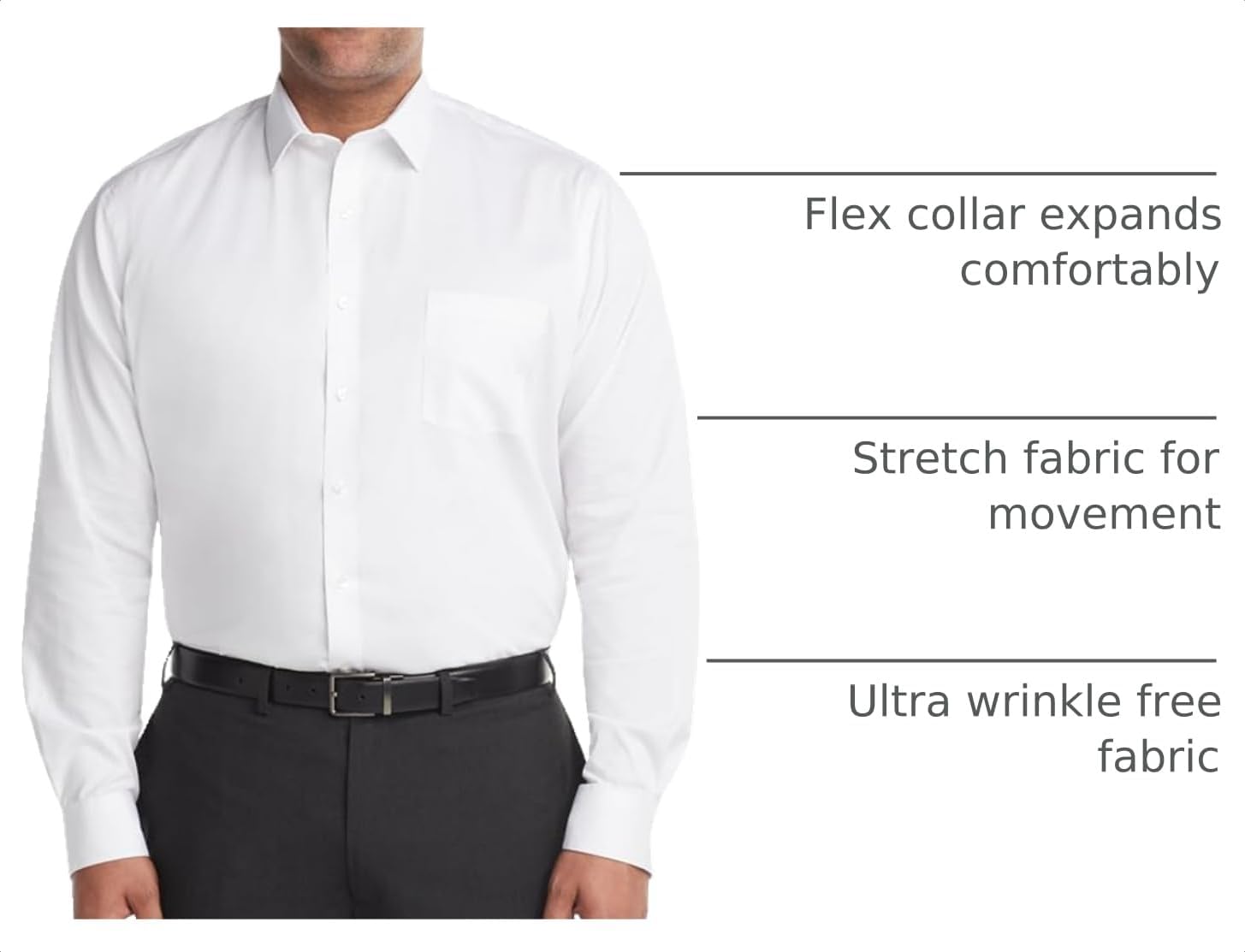 Van Heusen Men's Tall Fit Dress Shirt Ultra Wrinkle Free Flex Collar Stretch (Big and Tall)