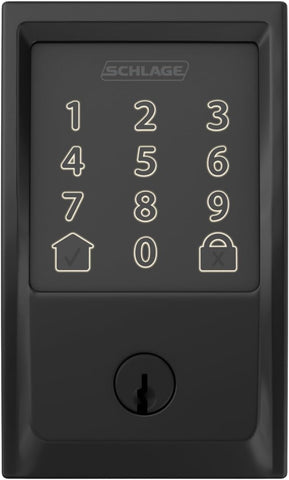 Schlage Encode Smart WiFi Deadbolt Lock with Century Trim, Matte Black