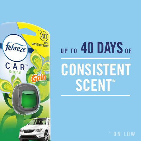 Febreze Car Air Freshener, Odor-Fighting Automotive Vent Clip, Gain Original Scent, 3 Count
