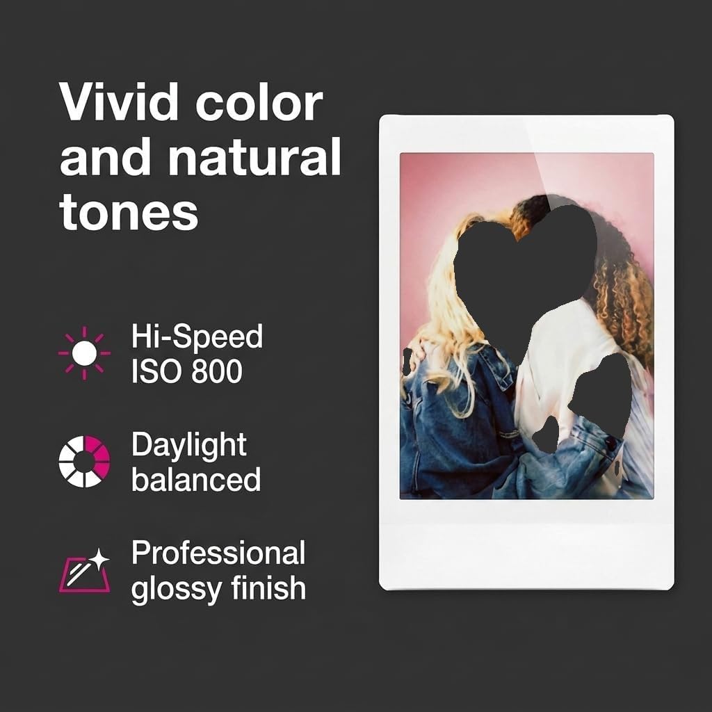 Fujifilm Instax Mini Instant Film, 80 Sheets – White Daylight ISO 800 for Instax Mini 13, 12, 11, 41 Cameras –Bundeld with The Tudak Store Microfiber Cleaning Cloth