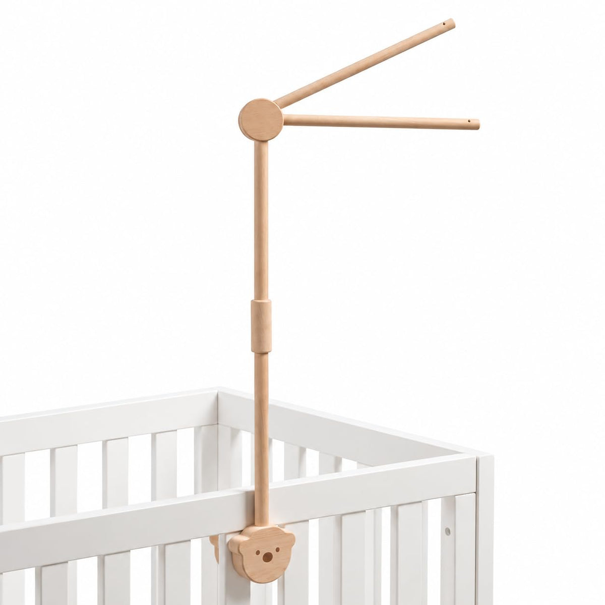 Baby Crib Mobile Arm,HBM 28-33inch Wooden Mobile Arm for Crib Mobile Hanger for Crib Baby Girl Nursery Decor