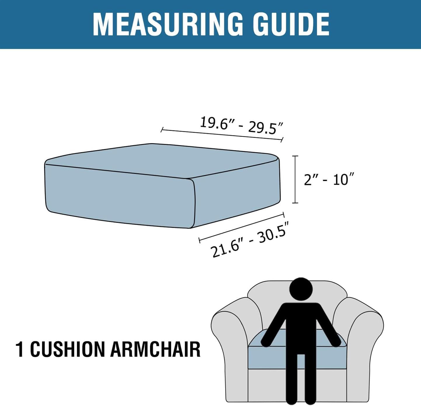 H.VERSAILTEX Velvet Stretch Couch Cushion Cover Plush Cushion Slipcover for Chair Cushion Furniture Protector Seat Cushion Sofa Cover (1 Piece Armchair Cushion Covers, Caramel Cafe)
