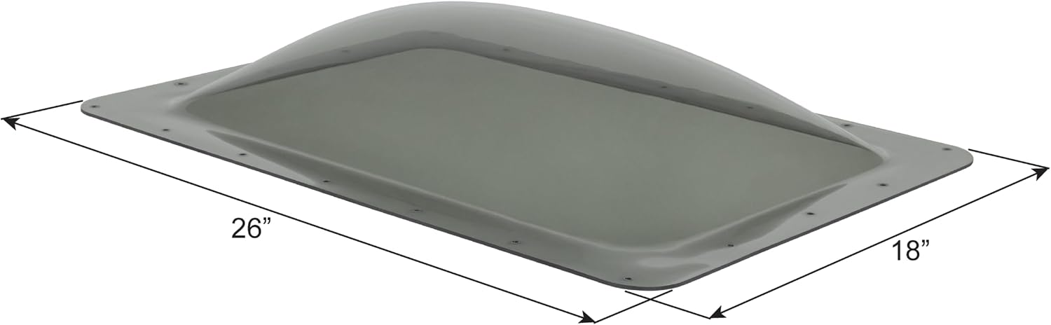 ICON RV Skylight - SL1422S - Smoke, Fits 14"x22" openings, 16"x26" overall, Outer Dome Skylight Covering Replacement for RV, Camper, Motorhome, Food Truck, or Trailer, UV Protected & Impact Resistant