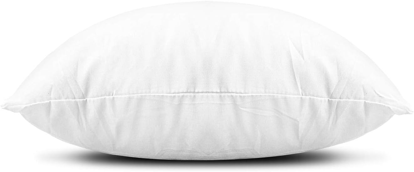 EDOW Throw Pillow Inserts, Set of 4 Lightweight Down Alternative Polyester Pillow, Couch Cushion, Sham Stuffer, Machine Washable. (White, 16x16)